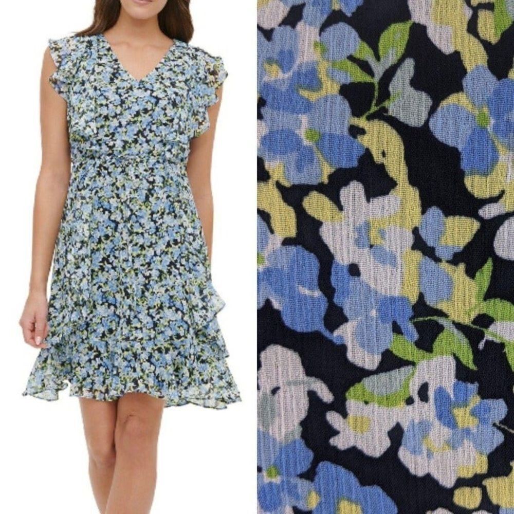 ✨
Women's Megan Floral Chiffon Ruffle Dress✨
